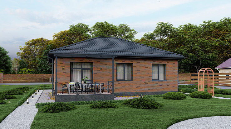 Одноэтажный дом «Народный» 9x11