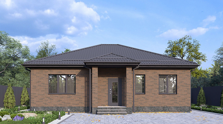 Одноэтажный дом «Простор» 10.5x12