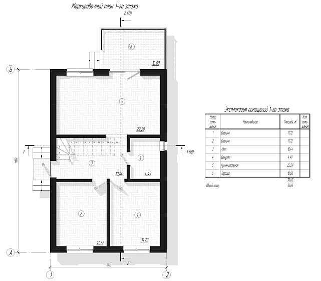 Двухэтажный дом «Семейный» 7х11