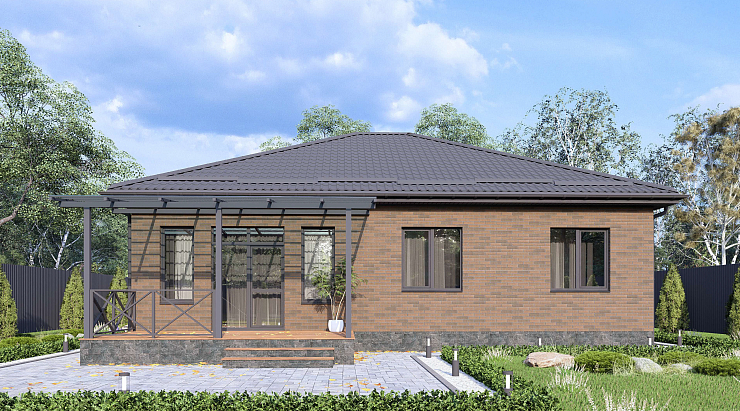 Одноэтажный дом «Простор» 10.5x12