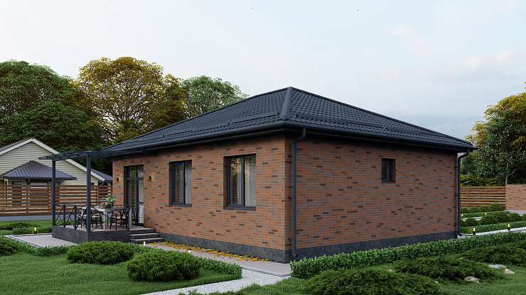 Одноэтажный дом «Народный» 9x11