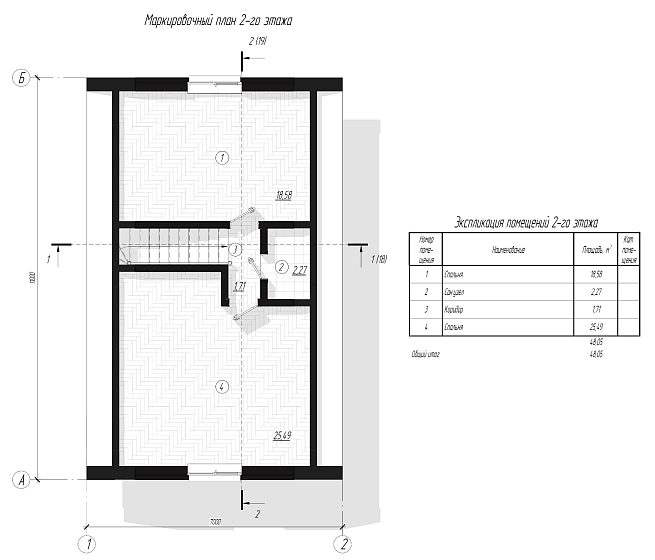 Двухэтажный дом «Семейный» 7х11