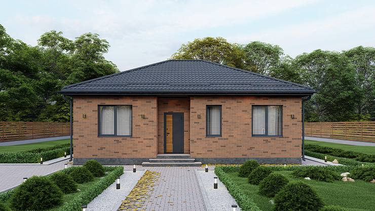 Одноэтажный дом «Народный» 9x11