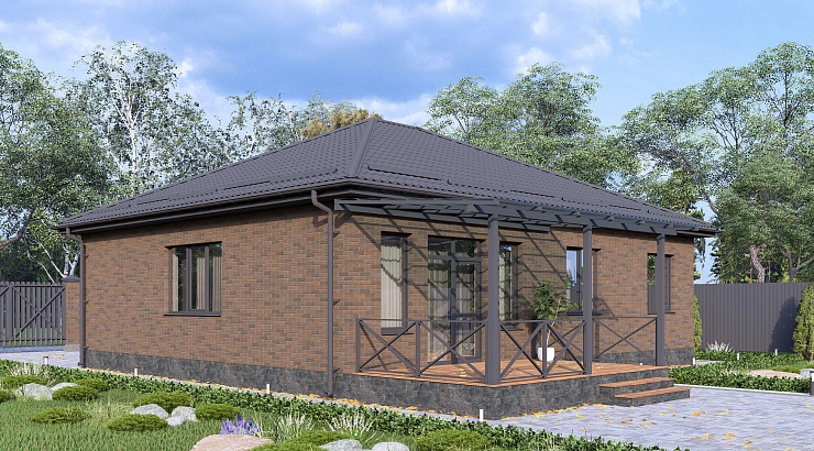 Одноэтажный дом «Простор» 10.5x12